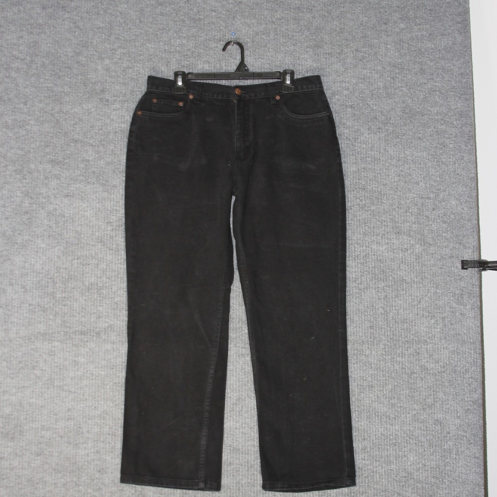 Bill Blass Jeans Womens 12P Black Perfect Fit Straight Leg‎ Denim High Rise Y2K